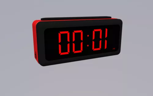 Black Digital Alarm Clock 3d model Black Digital Alarm Clock 3d model