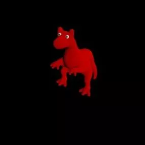 Red Baby Dinosaur 3d model