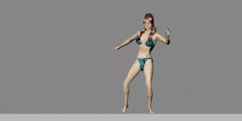 Girl Character In Party 3d model