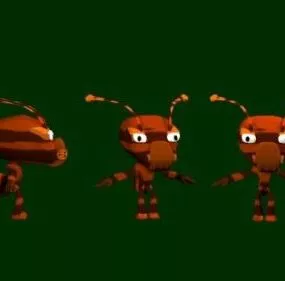 Fireant Cartoon Character 3d model