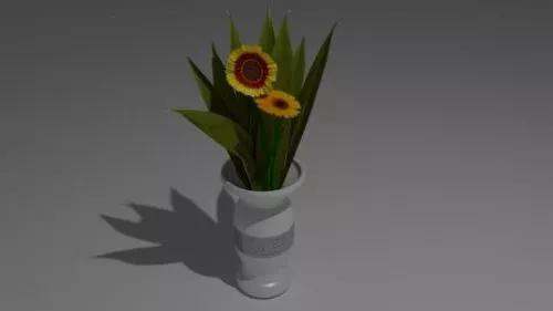 Home Flower In Pot 3d model Home Flower In Pot 3d model