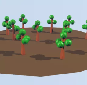 Forest Trees Lowpoly 3d model