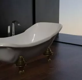 White Classic Bathtub 3d model