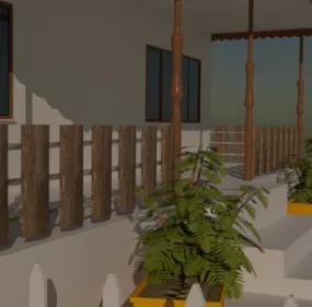 Garden Landscape Scene 3d model