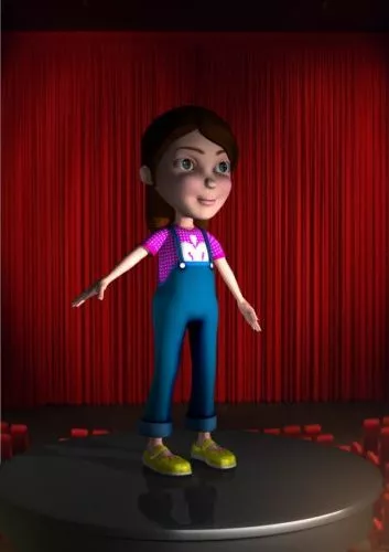 Female Girl Character Crawling On Floor 3d model
