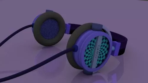 Old Wire Earphones 3d model