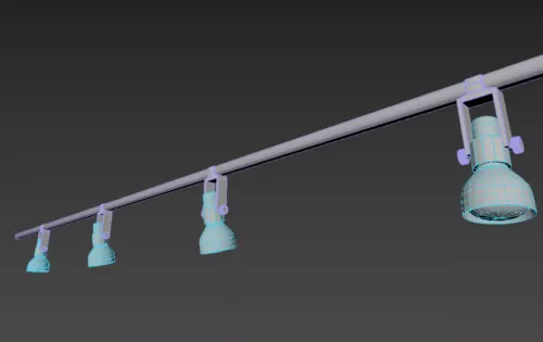 Light Lamps With Track 3d model Light Lamps With Track 3d model