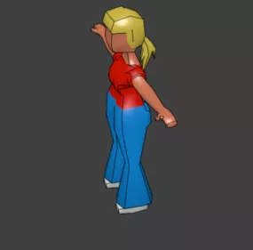 Lowpoly Cartoon Girl 3d model