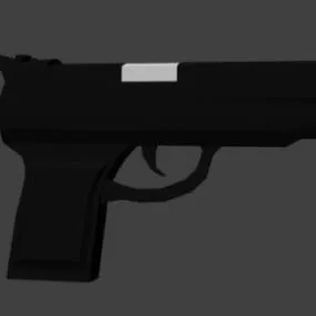 Lowpoly Black Handgun 3d model