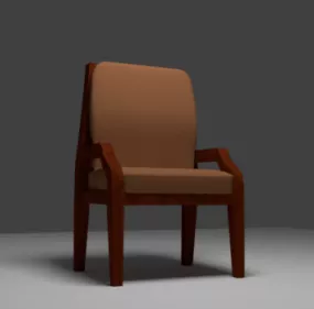 Wood Chair Lowpoly Design 3d model