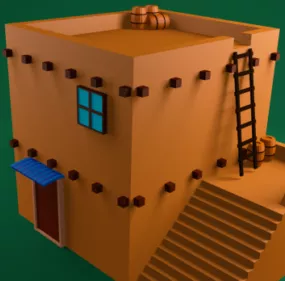 Lowpoly Desert House 3d model
