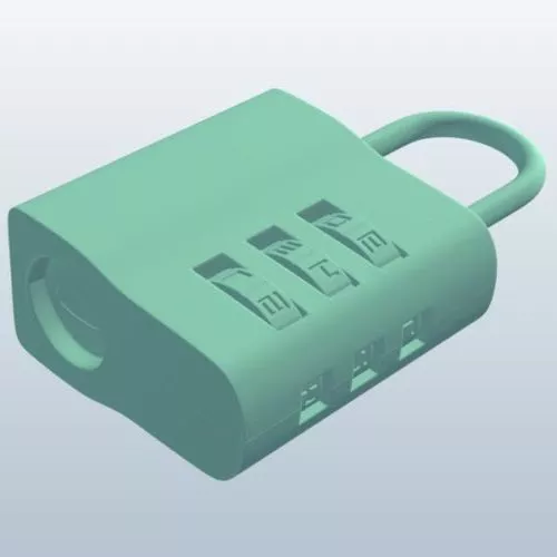 Padlock With Key 3d model
