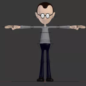 Cartoon Man Rigged 3d model