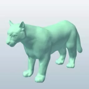 Mountain Lion Lowpoly 3d model