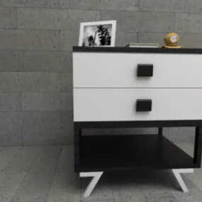 White Nightstand 3d model