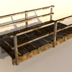 Old Wooden Bridge V1 3d model