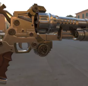 Vintage Revolver Gun V1 3d model