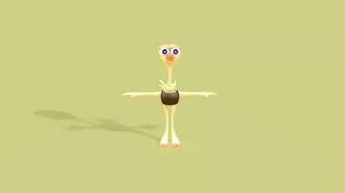 Ostrich Cartoon Animal 3d model Ostrich Cartoon Animal 3d model