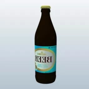 Lowpoly Glass Beer Bottle 3d model