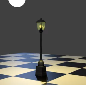 Black Metal Park Lamp 3d model