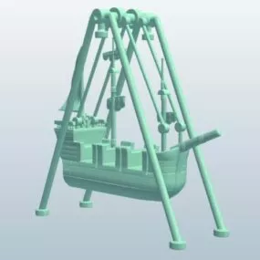Pirate Ship Ride Lowpoly 3d model