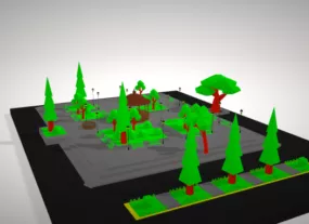 Lowpoly Cartoon Park 3d model