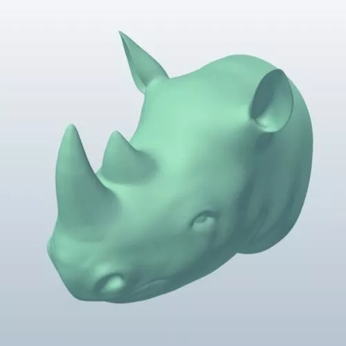 Rhino Head Sculpt 3d model Rhino Head Sculpt 3d model