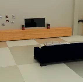 Room With Tv And Furniture 3d model