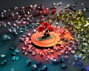 Rose Party Decoration 3d model