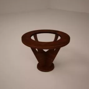Round Table Wood Frame 3d model