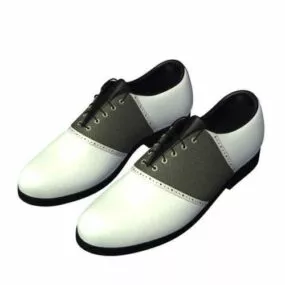 White Leather Man Shoes 3d model