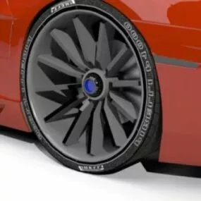 Sport Car Thin Wheel 3d model
