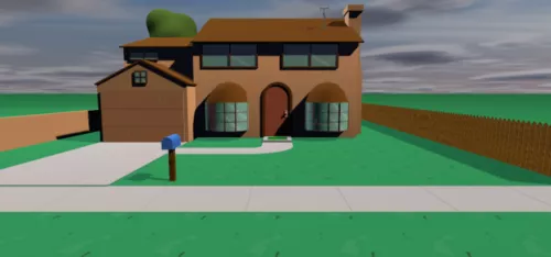 Tiles House Building 3d model