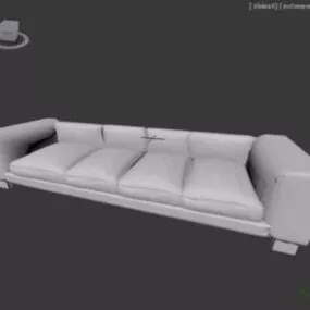 Sofa Bed Lowpoly Interior 3d model