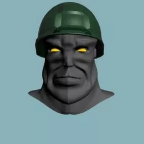 Soldier Head Sculpture 3d model