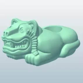 Stone Jaguar Figurine Statue 3d model