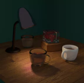 Table Tea Cups 3d model