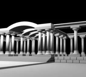 Classic Stone Temple 3d model
