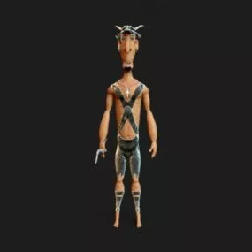 Hunter Man Cartoon Character 3d model