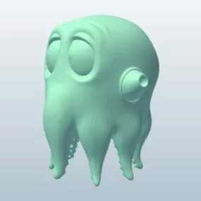 Topper Squid Head Character 3d model