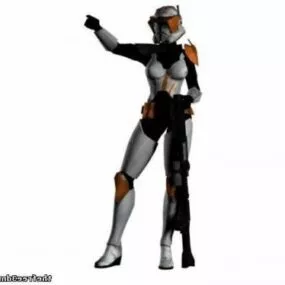 Trooper Girl Character 3d model