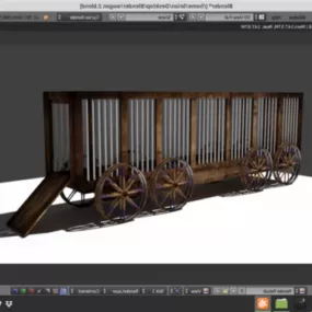 Old Rusty Wagon 3d model