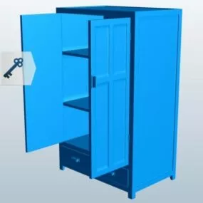 Wardrobe Open Door 3d model