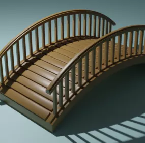 Wodden Curved Bridge 3d model
