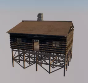 Wood House High Legs 3d model