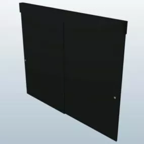 Closet Door Ebony Wooden 3d model