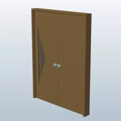 Double French Door Wooden 3d model Double French Door Wooden 3d model