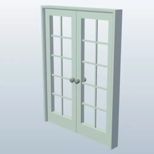 Double Mullion Door 3d model Double Mullion Door 3d model