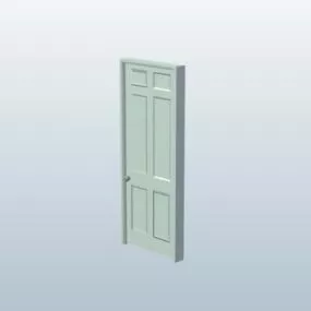Panel Door White Color 3d model