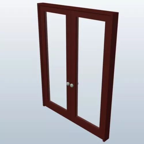 Double French Door 3d model Double French Door 3d model